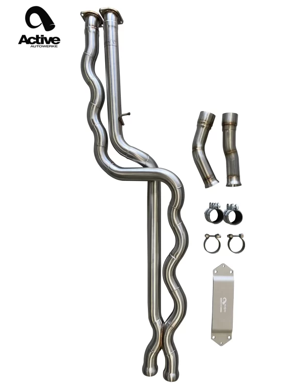 F80ELAWE scaled 3 600x800 - F8X BMW M3 & M4 Equal Length Mid Pipe includes Active F-brace